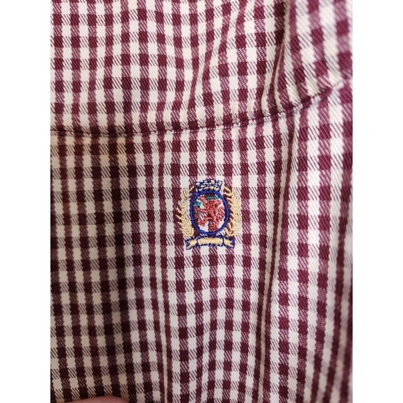 Tommy Hilfiger Dress Shirt Men's X Large Long Sleeve White Red Check - Picture 7 of 16